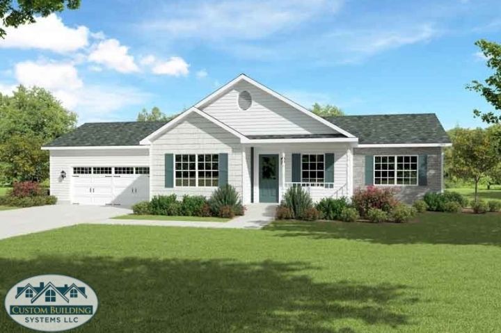 A modular home in a ranch style.